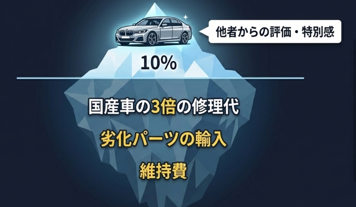 見栄を得るために潜んでいる代償を描いている画像